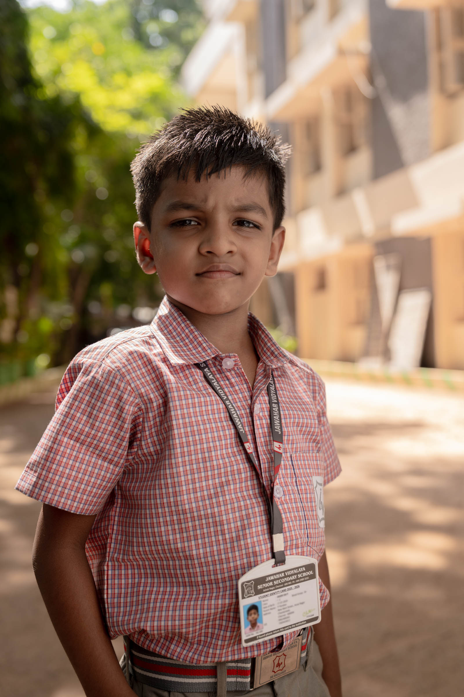 Student at Jawahar Vidyalaya CBSE school campus in Ashok Nagar